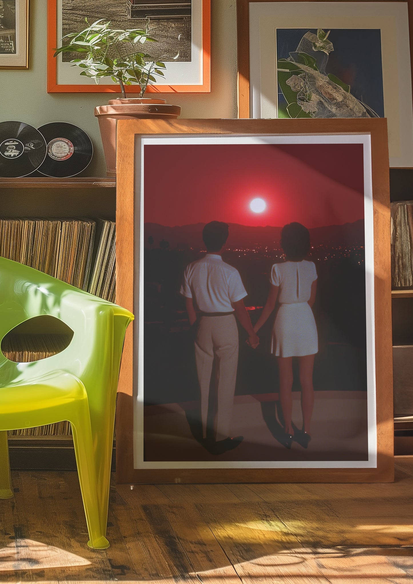 Couple Red Sunset 80s